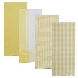 Rvartyyellow Variety Kitchen Towel, Yellow & White - Set Of 4