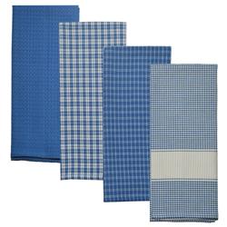 Rvartypbc Variety Kitchen Towel, Provencal Blue & Cream - Set Of 4