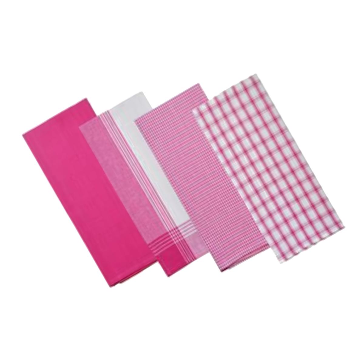 Picture of Dunroven House RVARTYPINK Variety Kitchen Towel, Pink & White - Set of 4