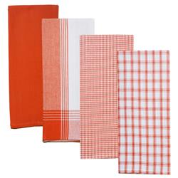 Rvartyor Variety Kitchen Towel, Orange & White - Set Of 4