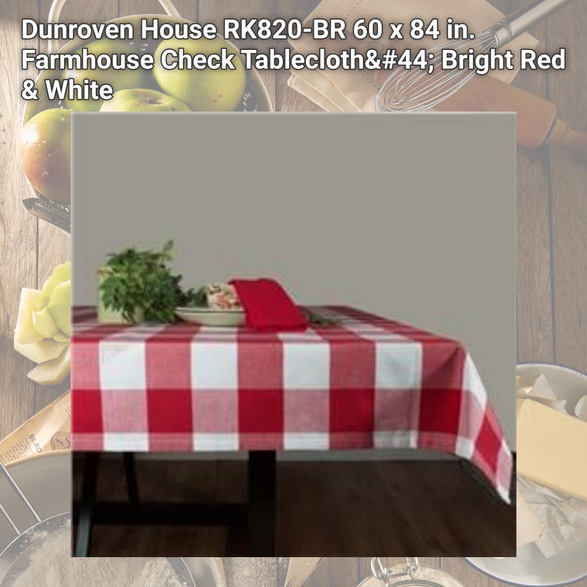 Picture of Dunroven House RK820-BR 60 x 84 in. Farmhouse Check Tablecloth, Bright Red & White