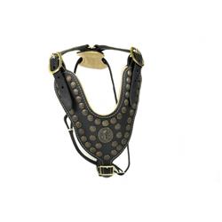 UPC 682017004532 product image for 682017004532 The Viking Brass Decorative Handle Leather Harness, Black - Med | upcitemdb.com