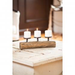 Ds756 Triple Candle Holder On Log