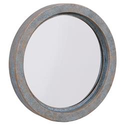 Fhb1715 20 In. Round Modern Industrial Floating Wall Mirror With Antiqued Copper Metal Frame