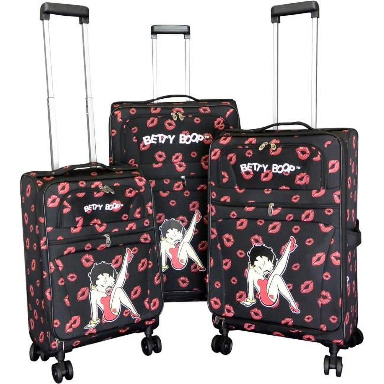 Bn001613-7b Expandable Spinner Luggage Set, Black - 3 Piece