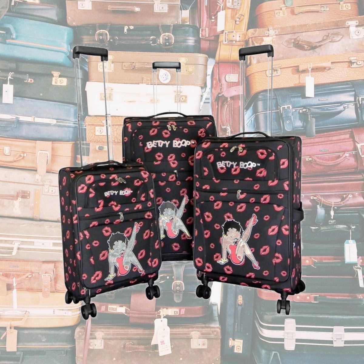 Picture of Betty Boop BN001613-7B Expandable Spinner Luggage Set&#44; Black - 3 Piece
