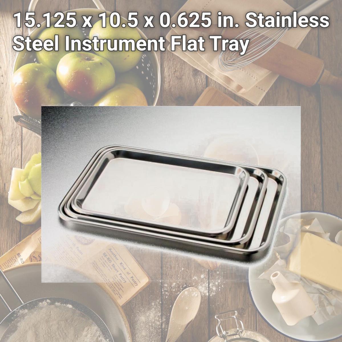 Picture of Tech Med 4262 15.125 x 10.5 x 0.625 in. Stainless Steel Instrument Flat Tray