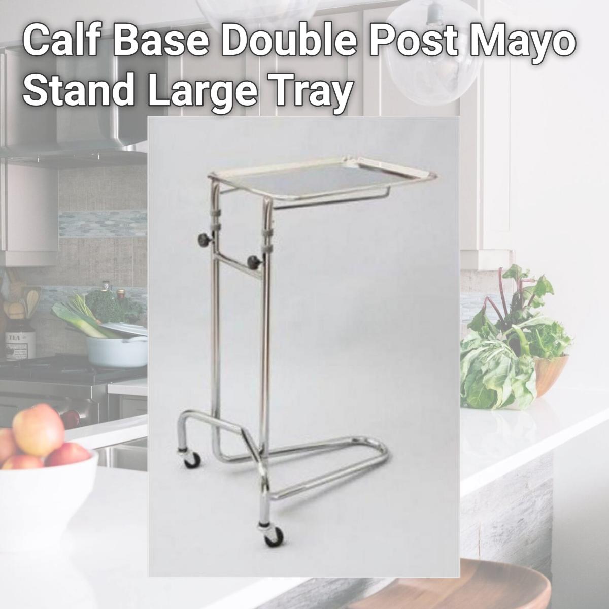 Picture of Tech Med 4366 Calf Base Double Post Mayo Stand Large Tray