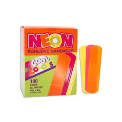 1076413 0.75 X 3 In. Designer Adhesive Sterile Neon Bandages, Assorted Size