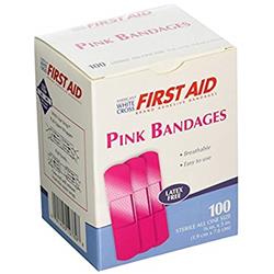 19769 0.75 X 3 In. Designer Adhesive Sterile Bandages, Pink