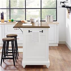 Da7867 36.5 X 47.87 X 31.37 In. Kelsey Kitchen Island With 2 Stools, White