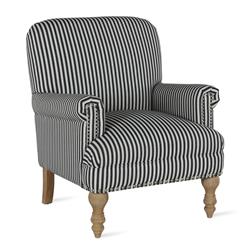 Da7902-bk Jaya Accent Chair, Black Stripe