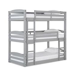Dl7891tbbg Sierra Triple Floor Bunk Bed - Gray - 77.125 X 43.5 X 79.25 In.