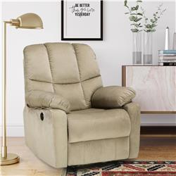 Dl8586 Boston Power Recliner With Padded Arms, Beige