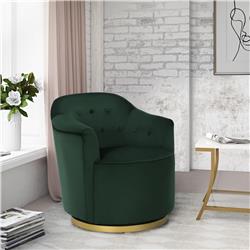 Dl8452-gn Azalea Swivel Chair, Forest Green & Gold