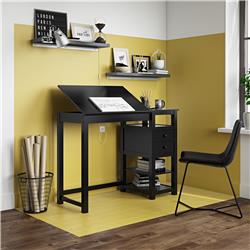 Dl3514-bk Drafting & Craft Counter Height Desk, Black - 36 X 47.5 X 21 In.