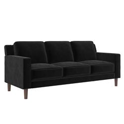 De10289 Bexley 3 Seater Velvet Sofa, Black