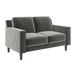 De65316 Bexley Loveseat 2 Seater Velvet Sofa, Grey