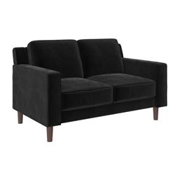 De68292 Bexley Loveseat 2 Seater Velvet Sofa, Black