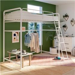 De55075 Avi Closet Storage Loft Bed, White - Twin Size