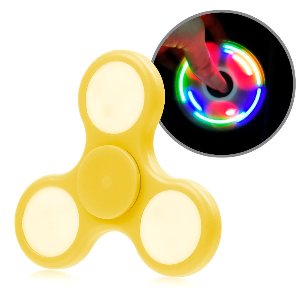 Oafgs-led-yl Led Glowing Tri Hand Spinner - Yellow