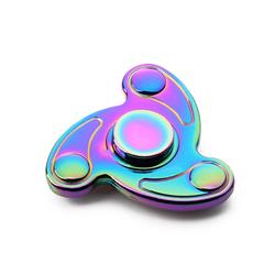 Oafgs-0026-rb Rainbow Metal Tri-spinner High Speed Stress Reducer Adhd Focus Anxiety Relief Toys
