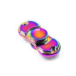 Oafgs-0028-rb Rainbow Metal Dual-spinner High Speed Stress Reducer Adhd Focus Anxiety Relief Toys