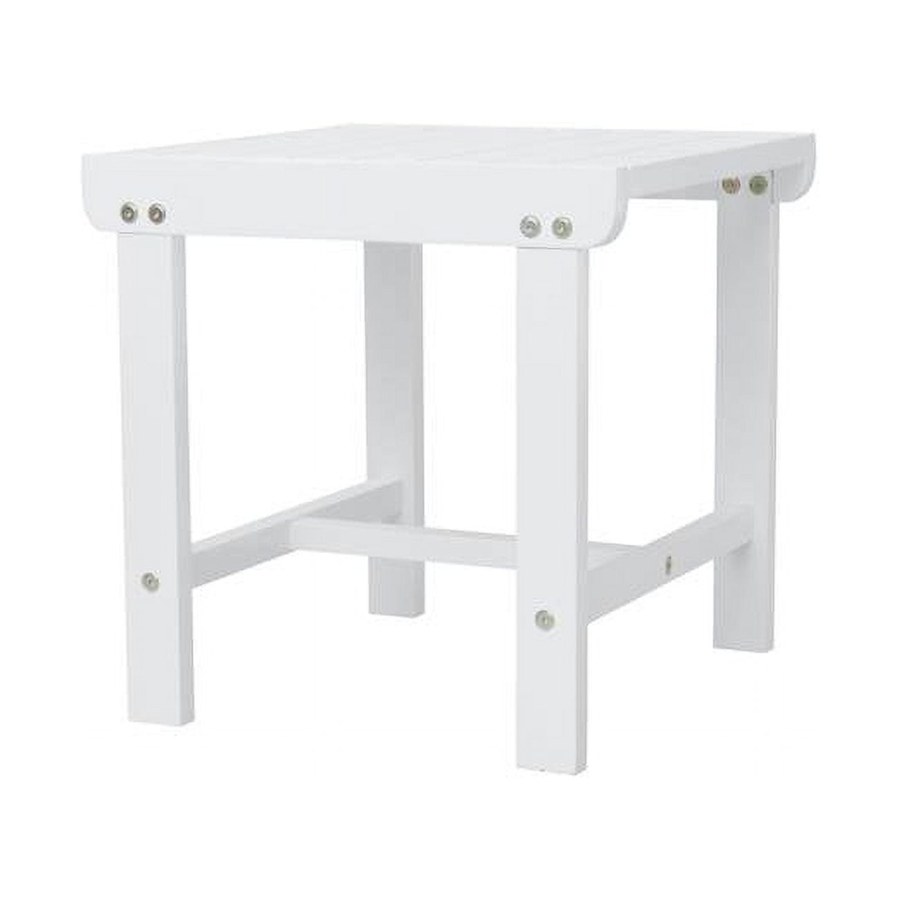V1844 Bradley Outdoor Patio Wood Side Table, White Painted - 20 X 18 X 18 In.