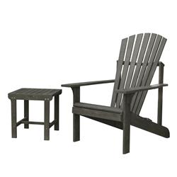 V1843set8 Renaissance Outdoor Patio Wood Conversation Set, Vista Grey - 20 X 18 X 18 In. - 2 Piece