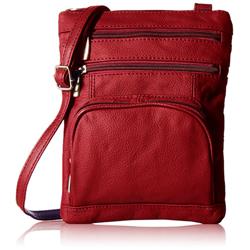 Ch-025rd Casual Genuine Leather Cross Body Bag, Red