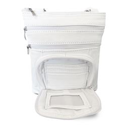 Ch-025wt Casual Genuine Leather Cross Body Bag, White