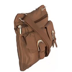Ch-027brw Big Pockets Leather Cross Body Bags, Brown