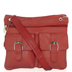 Ch-027rd Big Pockets Leather Cross Body Bags, Red