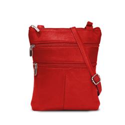 Ch-020rd Flat Two Sides Leather Cross Body Bag, Red