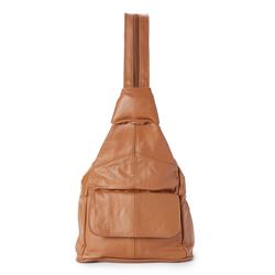 F-220tn Leather Sling Style Backpack, Tan