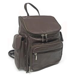 F-160brw Soft Leather Backpack Travel Bag, Brown