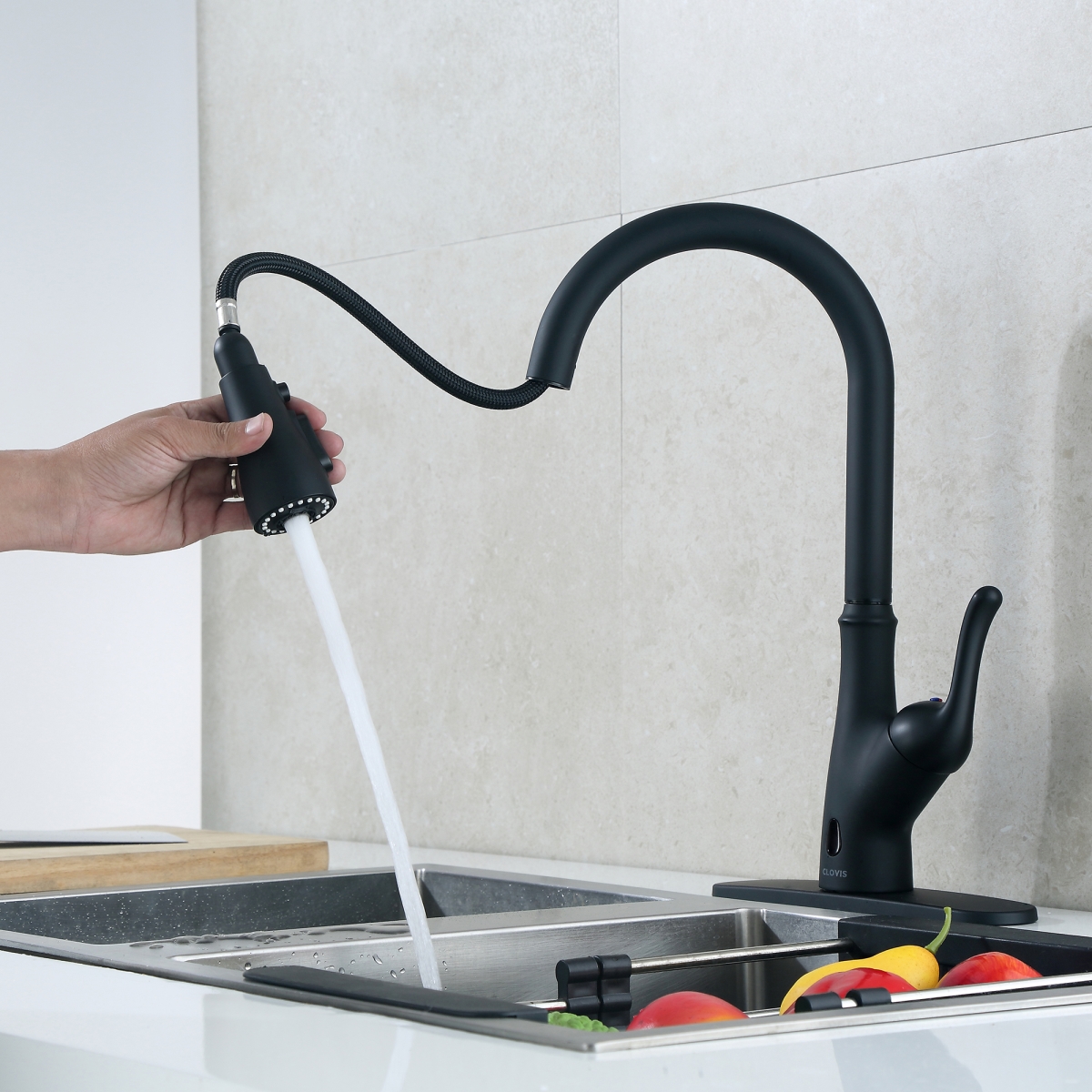 Picture of Direct Wicker UBS-20S05101MBL Single Handle Pull Down Touchless Kitchen Faucet