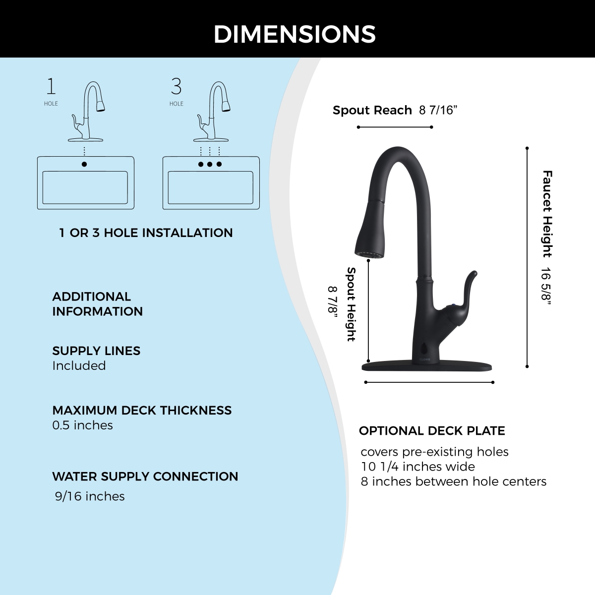Picture of Direct Wicker UBS-20S05101MBL Single Handle Pull Down Touchless Kitchen Faucet