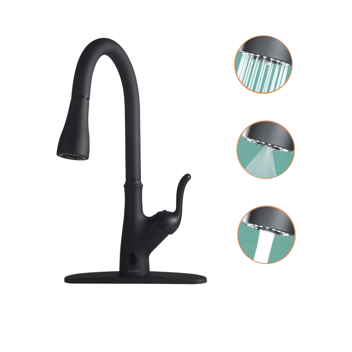 Picture of Direct Wicker UBS-20S05101MBL Single Handle Pull Down Touchless Kitchen Faucet