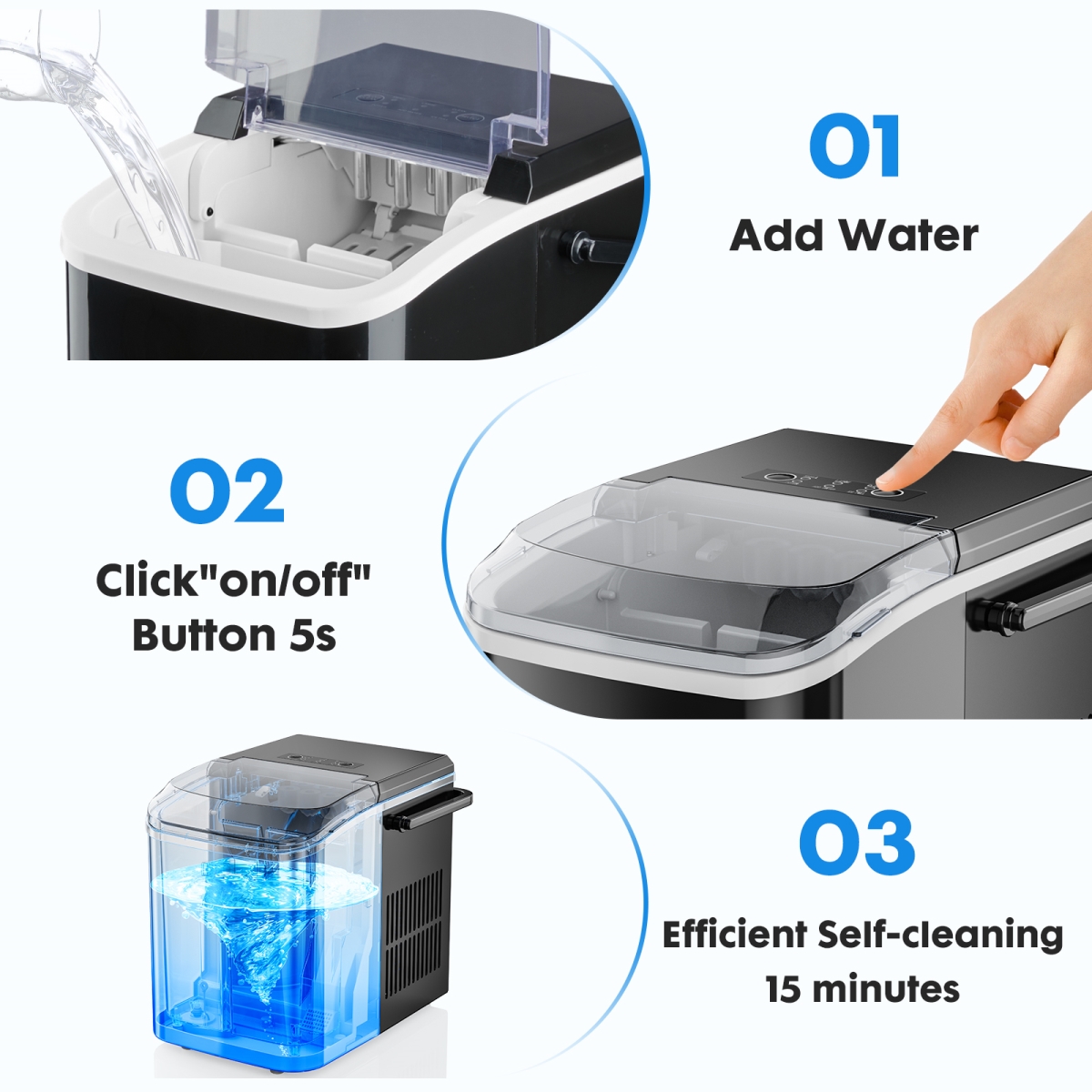 Picture of Direct Wicker UBS-W2201138025 Small Portable Home Use Ice Maker