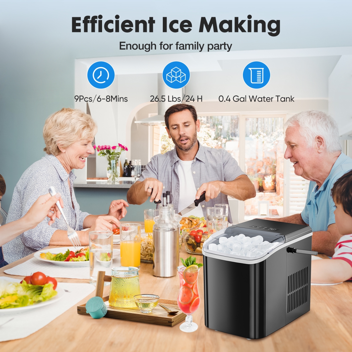 Picture of Direct Wicker UBS-W2201138025 Small Portable Home Use Ice Maker
