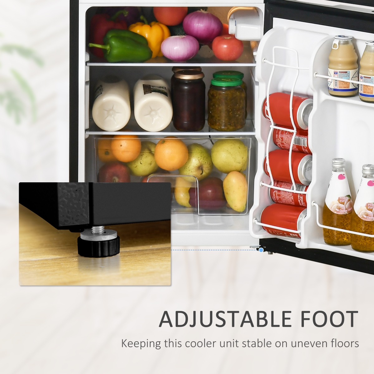 Picture of Direct Wicker UBS-W2225P173903 3.2 Cu.Ft Mini Fridge with Freezer, Double Door Compact Refrigerator with Adjustable Thermostat,  Energy Efficient