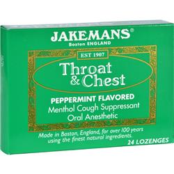 1609155 Lozenge Throat & Chest Peppermint - 24 Count