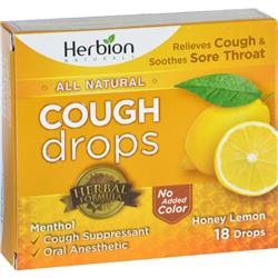 1638253 Cough Drops All Natural, Honey Lemon - 18 Drops