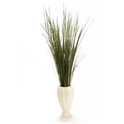 Mixed Grasses In Fluted Aged White Vase