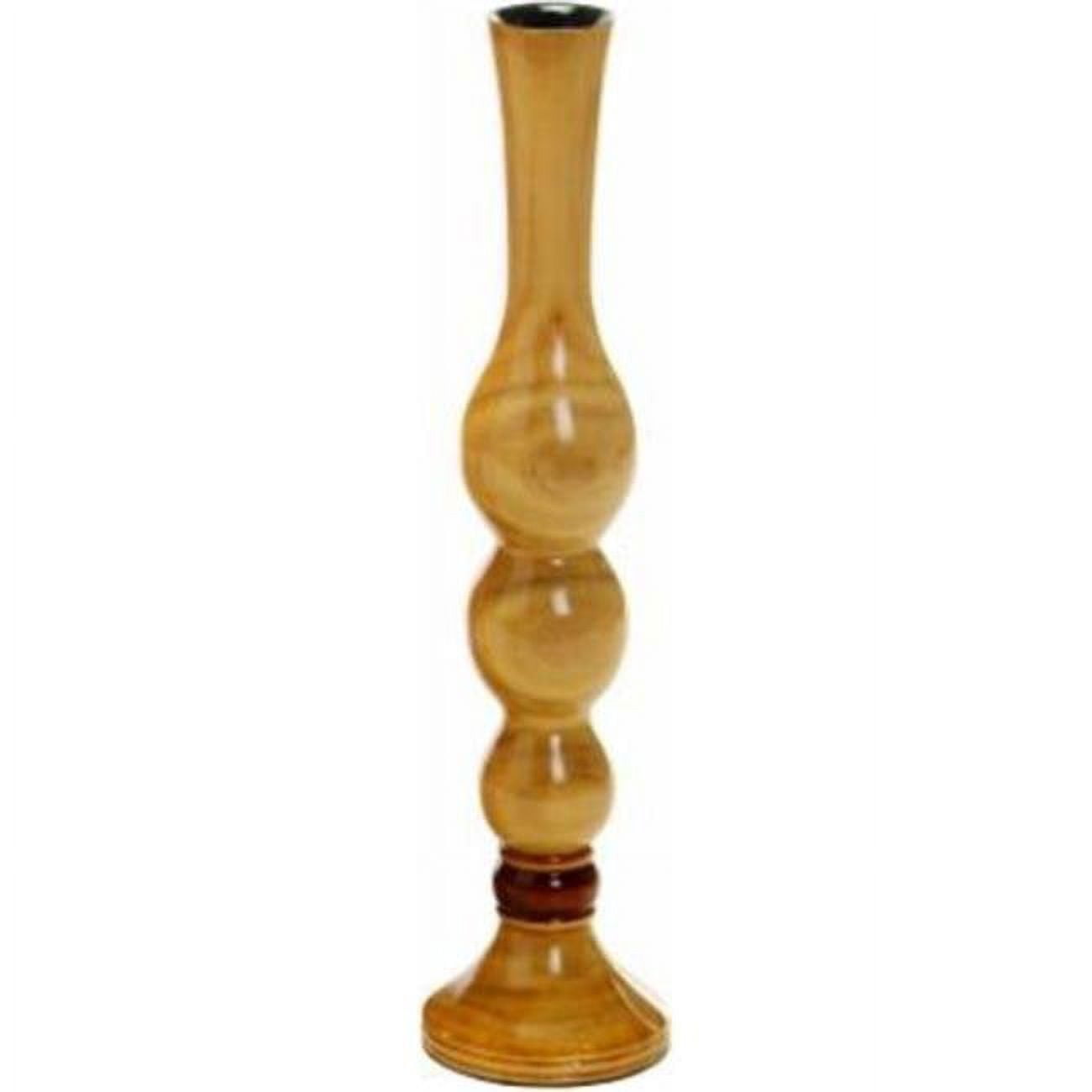 16 In. Bubble Vase - Light Wood