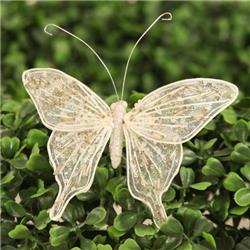 Distinctive Designs Xo-527-pe 3 In. Beaded Butterfly With Wire, Pearl - Pack Of 12