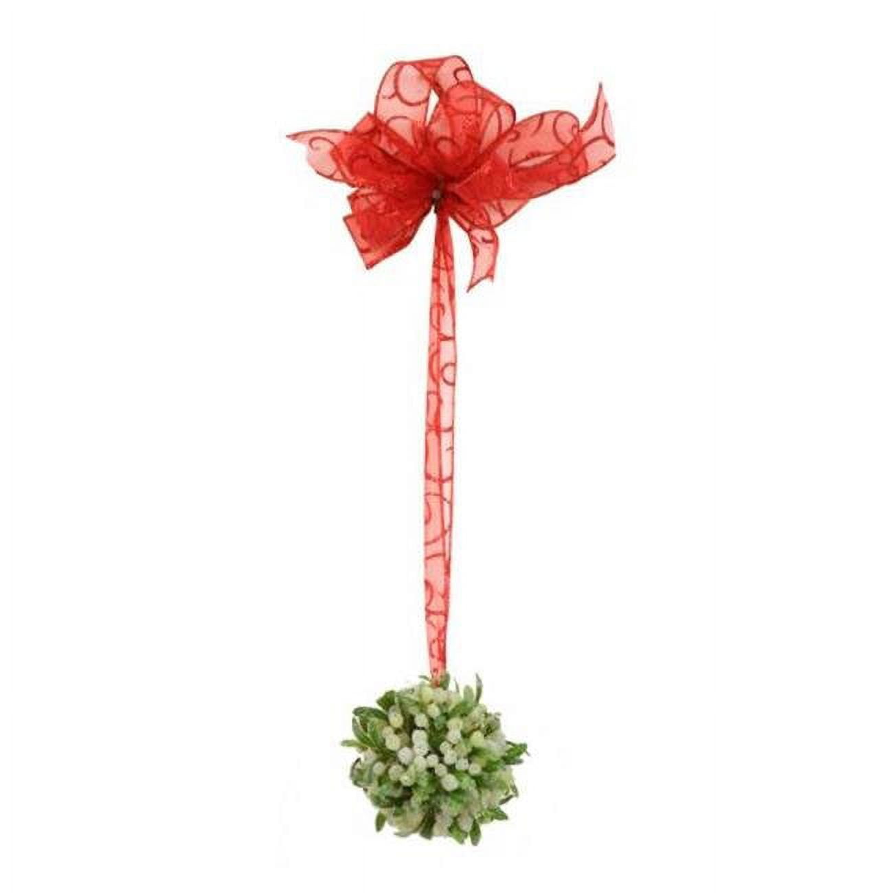 4 In. Mistletoe Ball With Berries, Green - Pack Of 12
