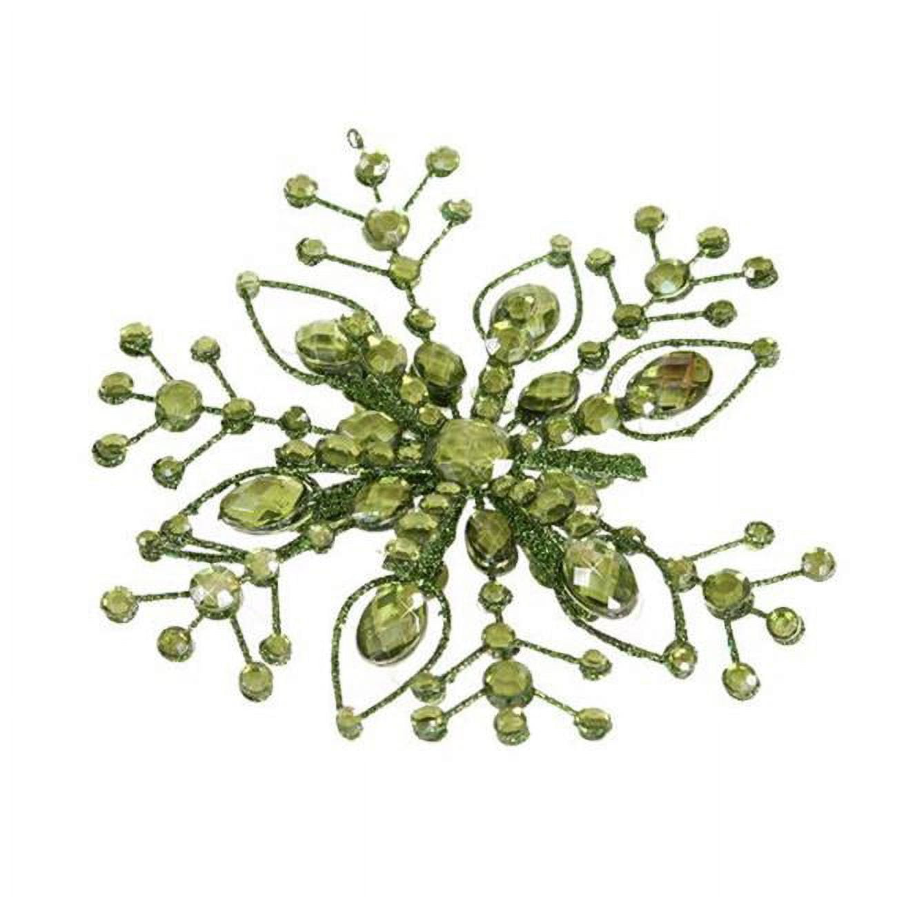 Distinctive Designs Xo-511-gr 6 In. Hanging Jewel Snowflake, Green - Pack Of 24
