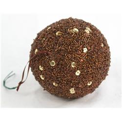 100 Mm Sequin Ball Ornament, Brown